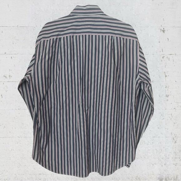 Brioni for Neiman Marcus Italy Men’s Gray Stripe Cotton LS Button Down Shirt L - Picture 4 of 10